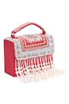 House of Webhin_Red Stone Multi Embellished Bag _Online_at_Aza_Fashions