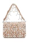 Shop_House of Webhin_Beige Bead Suede Work Bag _at_Aza_Fashions