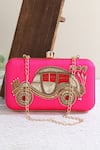 Buy_House of Webhin_Pink Car Motif Vintage Embroidered Bag _at_Aza_Fashions