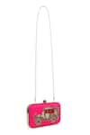 Shop_House of Webhin_Pink Car Motif Vintage Embroidered Bag _at_Aza_Fashions