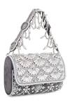 House of Webhin_Grey Pearl Mist Floral Embellished Bag _Online_at_Aza_Fashions