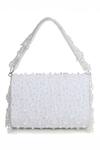 Shop_House of Webhin_White Crystal Alabaster Embellished Flap Bag _at_Aza_Fashions