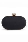 Shop_House of Webhin_Black Cutdana Embellished Oval Clutch _at_Aza_Fashions