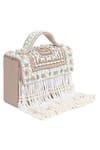 Buy_House of Webhin_Beige Bead Tasseled Flap Bag _at_Aza_Fashions