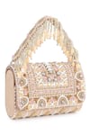 House of Webhin_Beige Embellished Suede Bead Bag _Online_at_Aza_Fashions