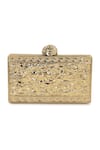 Shop_House of Webhin_Gold Embellished Opaline Mother-of-pearl Clutch _at_Aza_Fashions