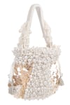 House of Webhin_White Embellished Opaline Pearl Sequin Potli _Online_at_Aza_Fashions