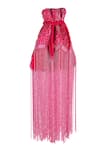 Buy_House of Webhin_Pink Embellished Flame Velvet Crystal Potli _Online_at_Aza_Fashions