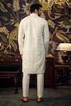 Shop_Kasbah_White Silk Embroidered Mirror Thread And Kurta _at_Aza_Fashions