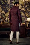 Shop_Kasbah_Wine Georgette Embroidered Chikankari And Sequins Kurta _at_Aza_Fashions