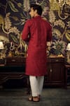 Shop_Kasbah_Maroon Silk Embroidered Chikankari And Sequins Kurta _at_Aza_Fashions