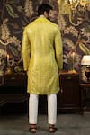 Shop_Kasbah_Yellow Silk Embroidered Mirror Kurta _at_Aza_Fashions