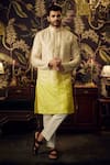 Buy_Kasbah_Cream Silk Embroidered Mirror And Thread Kurta _at_Aza_Fashions