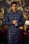 Kasbah_Blue Georgette Embroidered Chikankari And Sequins Work Kurta _Online_at_Aza_Fashions