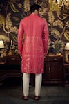 Shop_Kasbah_Pink Georgette Embroidered Chikankari Mirror And Thread Work Kurta _at_Aza_Fashions