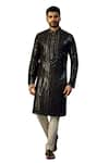 Buy_Kasbah_Black Chanderi Hand Embroidered Sequins Kurta _Online_at_Aza_Fashions