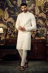 Buy_Kasbah_White Silk Embroidered Chikankari Kurta _at_Aza_Fashions