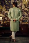 Shop_Kasbah_Green Georgette Embroidered Mirror And Sequin Kurta _at_Aza_Fashions