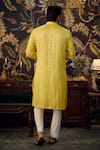 Shop_Kasbah_Yellow Georgette Embroidered Thread Chikankari Kurta _at_Aza_Fashions