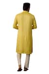 Kasbah_Yellow Georgette Embroidered Thread Chikankari Kurta _Online_at_Aza_Fashions