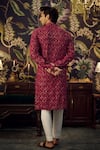 Shop_Kasbah_Maroon Georgette Embroidered Thread On Kurta _at_Aza_Fashions