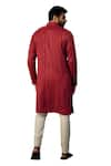 Kasbah_Red Georgette Embroidered Thread On Work Kurta _Online_at_Aza_Fashions