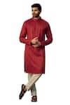 Buy_Kasbah_Red Georgette Embroidered Thread On Work Kurta _Online_at_Aza_Fashions