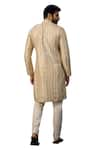 Shop_Kasbah_Beige Silk Embroidered Mirror Work Kurta _Online_at_Aza_Fashions