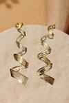 Buy_Gaurish bespoke jewellery_Gold Plated Spirale Jaali Pattern Earrings _at_Aza_Fashions