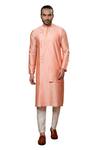 Priyanka Haralalka_Pink Cotton Silk Layered Kurta With Pyjama _Online_at_Aza_Fashions