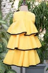 Shop_Toplove_Yellow Neoprene Embroidery Flower Applique Layered Dress _at_Aza_Fashions