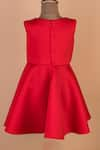 Shop_Toplove_Red Neoprene Plain Bow Skater Dress _at_Aza_Fashions