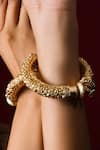 Buy_Queens Jewels_Gold Plated Fida Carved Bangle-Set of 2 _at_Aza_Fashions