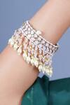 Buy Queens Jewels Gold Plated Pearls, Stones Kundan Tassel Bangle Set at Aza Fashions Buy_Queens Jewels_Gold Plated Pearls, Stones Kundan Tassel Bangle Set _at_Aza_Fashions