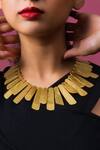 Buy_Queens Jewels_Gold Plated Gleaming Petal Fringe Necklace _at_Aza_Fashions
