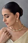 Buy_Swabhimann_Multi Color Diamonds, Stones Jadau Kundan Embellished Necklace Set _Online_at_Aza_Fashions