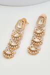 Shop_Swabhimann_Rose Gold Diamonds, Stones Polki Embellished Dangler Earrings _at_Aza_Fashions
