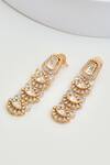 Shop_Swabhimann_Rose Gold Diamonds, Stones Polki Embellished Dangler Earrings _Online_at_Aza_Fashions