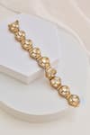 Shop_Swabhimann_Rose Gold Crystals Polki Embellished Bracelet _Online_at_Aza_Fashions