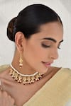 Buy_SWABHIMANN_Multi Color Polki Pearl And Bead Drop Embellished Necklace Set _Online_at_Aza_Fashions