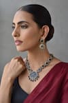 Buy_Swabhimann_Blue Stones Embellished Bird Motif Necklace Set _Online_at_Aza_Fashions