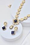 Shop_Swabhimann_Blue Stones Polki Embellished Necklace Set _Online_at_Aza_Fashions