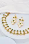 Shop_Swabhimann_Green Diamonds, Stones Kundan Embellished Choker Necklace Set _Online_at_Aza_Fashions