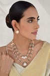 Swabhimann_Multi Color Beads, Diamonds Polki Embellished Layered Necklace Set _Online_at_Aza_Fashions