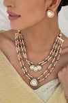 Buy_Swabhimann_Multi Color Beads, Diamonds Polki Embellished Layered Necklace Set _Online_at_Aza_Fashions