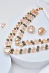 Shop_Swabhimann_Multi Color Beads, Diamonds Polki Embellished Layered Necklace Set _Online_at_Aza_Fashions