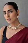 Buy_SWABHIMANN_Red Polki Embellished Drop Necklace Set _Online_at_Aza_Fashions