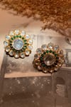 Shop_Zeeya Luxury Jewellery_White Polki Ananya Studded Earrings_at_Aza_Fashions