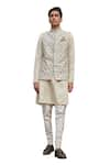 Buy_House of KOA_White Jacket Raw Silk Embroidery Zardozi Bundi And Kurta Set _Online_at_Aza_Fashions