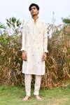 Buy_House of KOA_White Kurta Chanderi Embroidery Zardozi Set _at_Aza_Fashions